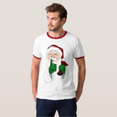 Santa Clause Ringer T - Shirt Festlich Shirt (Vorne ganz)