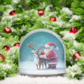 Santa Clause & Rudolf Christmas Snow Globe Schneekugeln (Weihnachten)
