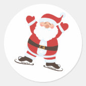 Santa Clause Runder Aufkleber (Vorderseite)
