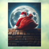 Santa Clause schimmert den Schornstein herunter Fensteraufkleber (Blatt 3)