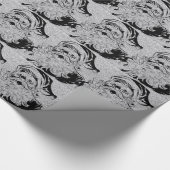 Santa Clause Silver Glitzern Geschenkpapier (Ecke)