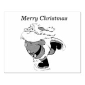 Santa Clause Skaten 4x5 Gummi-Briefmarke Gummistempel (Prägung)