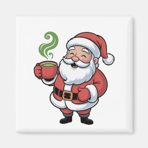 Santa Clause trinken ein Matcha Weihnachten Magnet
