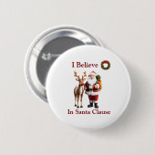 Santa Clause und Rudolf der Rotnasen-Rentiere Button (Vorne & Hinten)