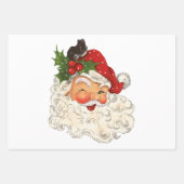 Santa Clause Vintag antikes Retro-Dekoupieren Geschenkpapier Set (Vorderseite 3)