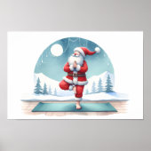 Santa Clause Yoga Workout Wasserfarbe Poster (Vorne)
