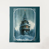 Santa Clause Zuhause Sweet Zuhause | Weihnachtsbau Wandteppich (Vorderseite)