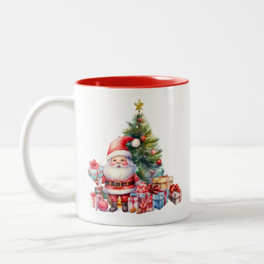 Santa Clause Zweifarbige Tasse (Links)