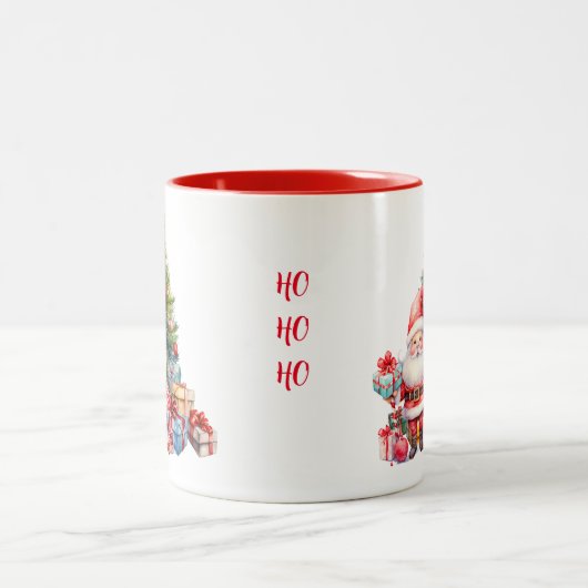 Santa Clause Zweifarbige Tasse (Mittel)