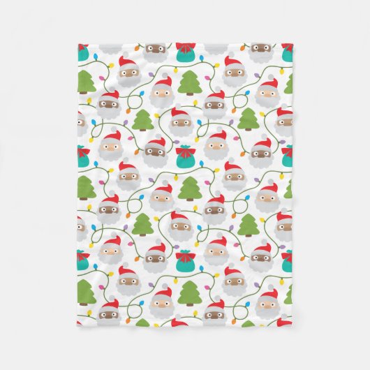 Santa Clauses Muster Fleecedecke (Vorderseite)