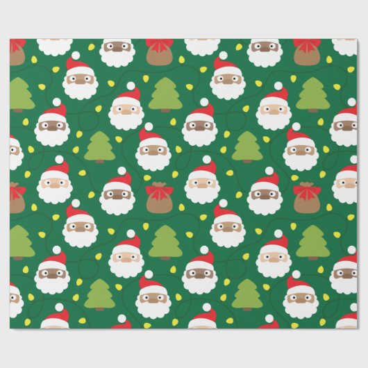 Santa Clauses Muster Geschenkpapier (Flach)