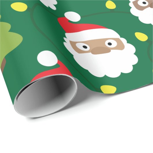 Santa Clauses Muster Geschenkpapier (Rolleneckpunkt)