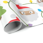 Santa Clauses Muster Geschenkpapier (Rolleneckpunkt)