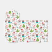 Santa Clauses Muster Geschenkschachtel (Ungefaltet)