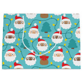 Santa Clauses Muster Große Geschenktüte (Vorderseite)