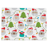 Santa Clauses Muster Große Geschenktüte (Rückseite)