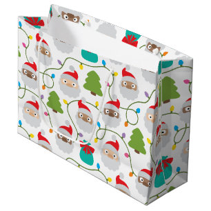 Santa Clauses Muster Große Geschenktüte