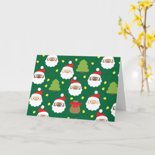 Santa Clauses Muster Karte (Gelbe Blume)