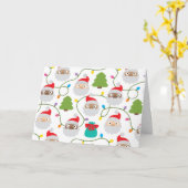 Santa Clauses Muster Karte (Gelbe Blume)