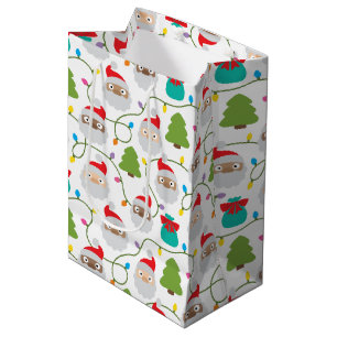 Santa Clauses Muster Mittlere Geschenktüte