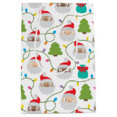 Santa Clauses Muster Mittlere Geschenktüte (Vorderseite)