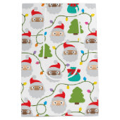 Santa Clauses Muster Mittlere Geschenktüte (Rückseite)