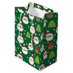 Santa Clauses Muster Mittlere Geschenktüte