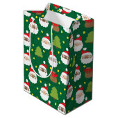 Santa Clauses Muster Mittlere Geschenktüte (Rückseite Schrägansicht)
