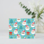 Santa Clauses Muster Postkarte (Stehend Vorderseite)