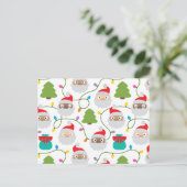 Santa Clauses Muster Postkarte (Stehend Vorderseite)