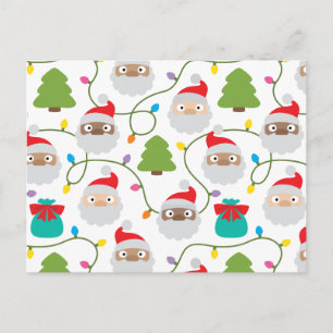 Santa Clauses Muster Postkarte