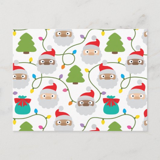 Santa Clauses Muster Postkarte (Vorderseite)
