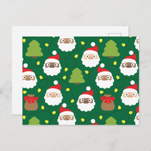 Santa Clauses Muster Postkarte (Vorne/Hinten)
