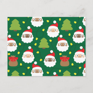 Santa Clauses Muster Postkarte