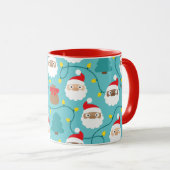 Santa Clauses Muster Tasse (VorderseiteRechts)