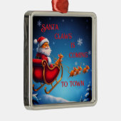 Santa Claw kommt in die Stadt Ornament Aus Metall (Rechts)