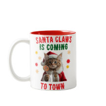 Santa Claws Cat Christmas Tasse