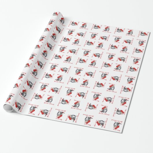 Santa Claws CAT Wrapping Paper Geschenkpapier (Ungerollt)