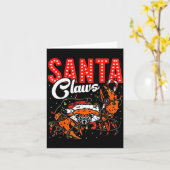 Santa Claws Christmas Funny Crab Lights Holiday Ca Karte (Gelbe Blume)