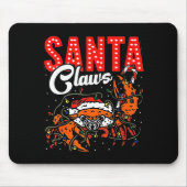 Santa Claws Christmas Funny Crab Lights Holiday Ca Mousepad (Vorne)