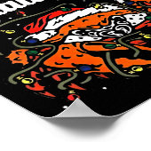 Santa Claws Christmas Funny Crab Lights Holiday Ca Poster (Ecke)