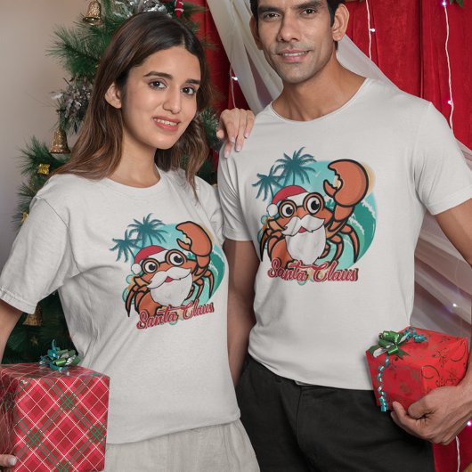 Santa Claws Crab Crustacean Weihnachten T-Shirt