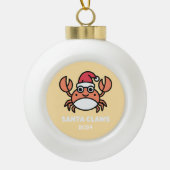 Santa Claws Crab Keramik Kugel-Ornament (Vorderseite)