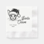 Santa Claws Custom Cat Gezeichnet Hochzeit Serviette (Vorderseite)