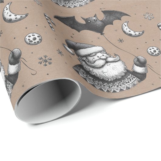 Santa Claws Geschenkpapier (Rolleneckpunkt)