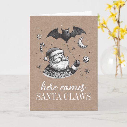 Santa Claws Karte (Gelbe Blume)