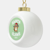 Santa Claws Keramik Kugel-Ornament (Rechts)