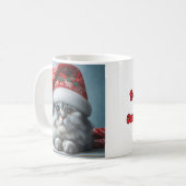 Santa Claws kommt in Town - festliche Kitty Cat Kaffeetasse (Vorderseite Links)