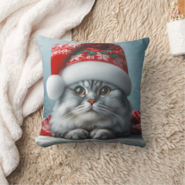 Santa Claws kommt in Town - festliche Kitty Cat Kissen