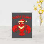 Santa Claws Lobster Christmas Lights Holiday Desig Karte (Gelbe Blume)